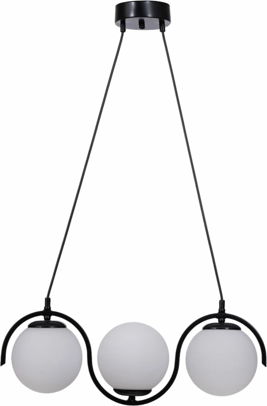 Llambë tavani Opviq, metal dhe xham, e bardhë dhe e zezë, 9011-3