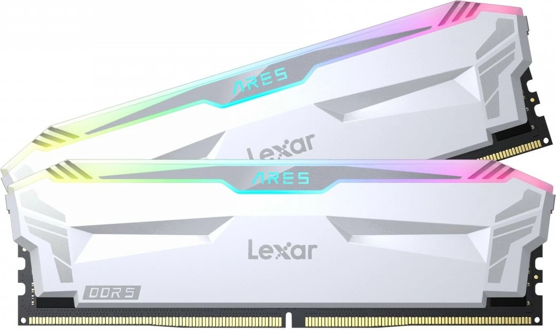 RAM Memorje Lexar ARES DDR5, 32GB (2x16GB), 6400MHz, RGB, Bardhë