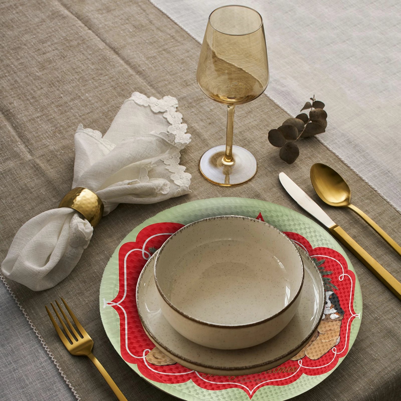 Set nënshtruesish për tavolinë, shumëngjyrëshe, Hermia Concept, 4 copë, 37cm