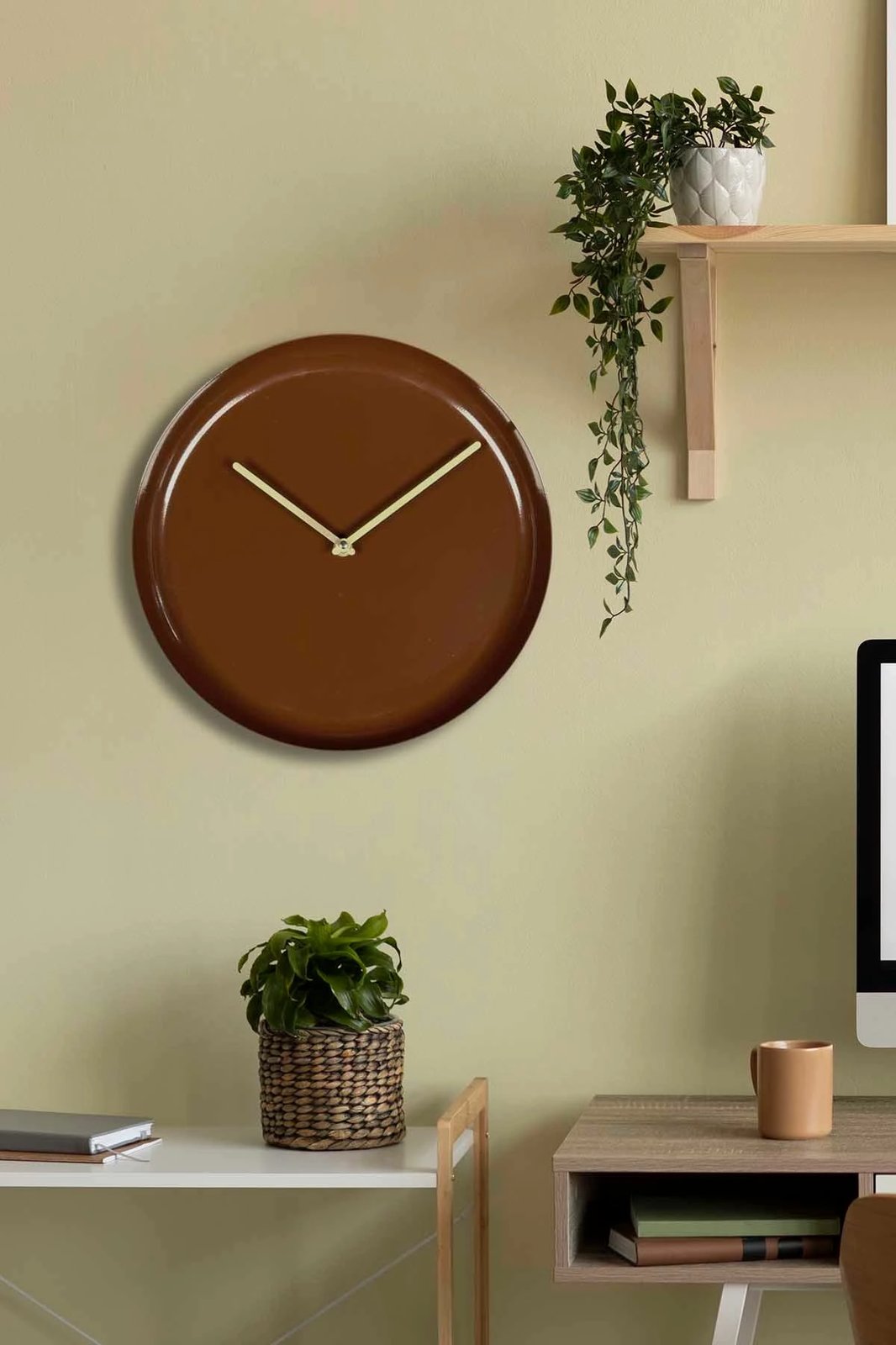 Orë muri dekorative metalike Wallity, ngjyrë kafe, 30cm