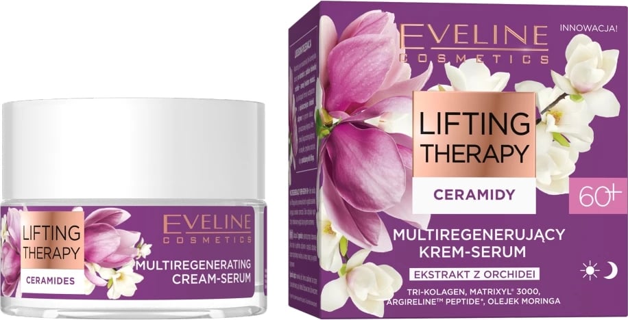 Krem-serum për fytyrë Eveline Cosmetics Lifting Therapy Ceramidy Multi-Regenerating për femra 60+, 50ml