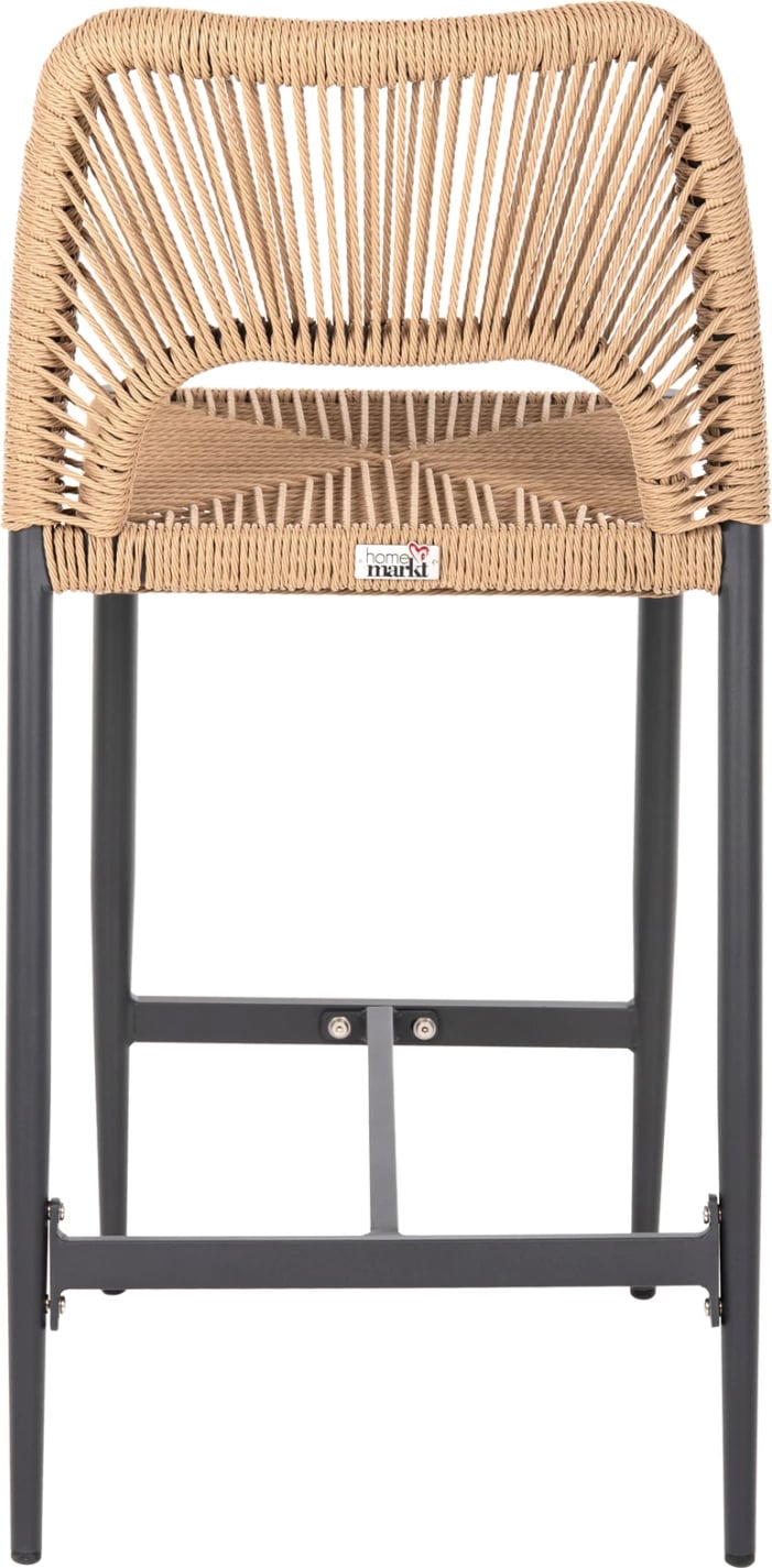 Karrige për bar, lartësi mesatare, FH5920.02, gri e errët, alumin me ratan sintetik, bezhë, 46x58x95 cm