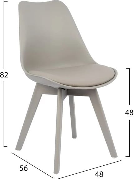 Karrige Vegas FH0033.40 POLYPROPYLENE-PU-GRI 48x56x82, set prej 4 copë