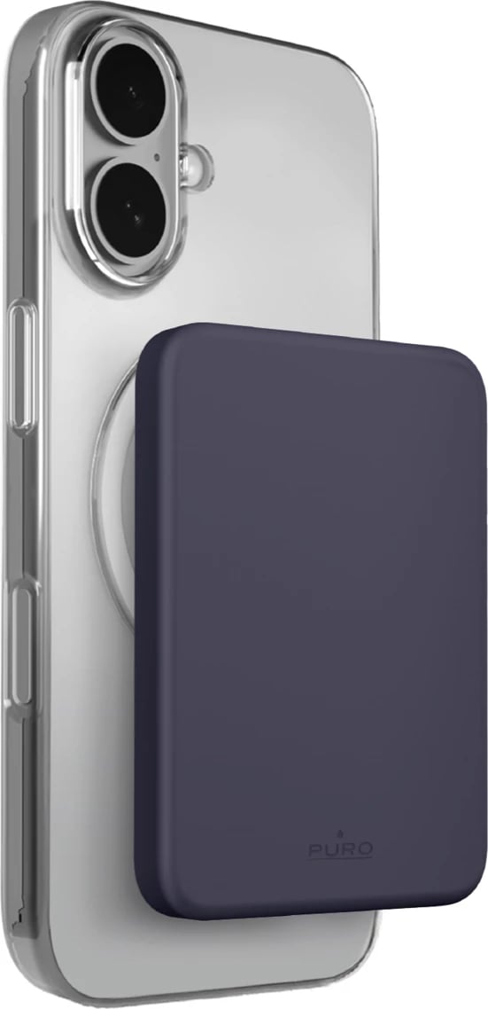 Bateri e jashtme MagSafe ultra e hollë, Puro, Slim Power Mag 4200 mAh, USB-C, karikim pa tela 15W, gri