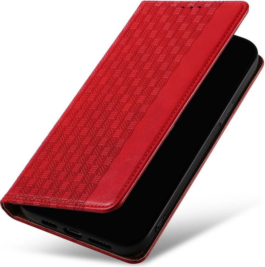 Mbështjellës Hurtel Magnet Strap Case për iPhone 14 Pro, me kapak, portofol, rrip dore, e kuqe