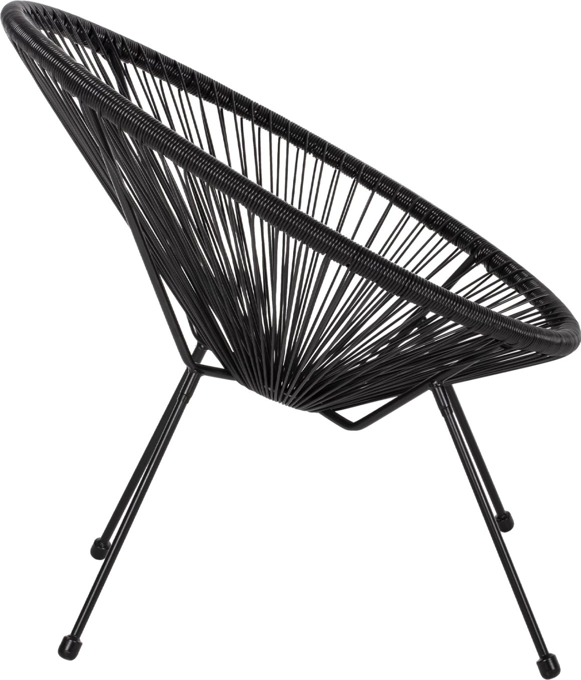 Karrige ACAPULCO lloj foleje, metal i zi dhe ratan i zi, FH5872.01, 70x73x79 cm