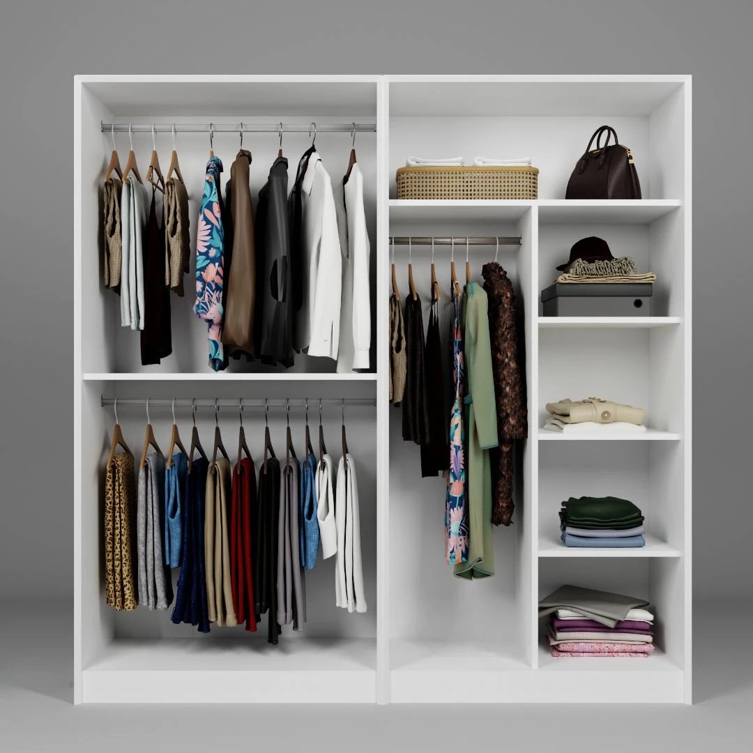 Dollap për rroba, ngjyrë e bardhë, Skye Decor Lucas 1600-86, 188x190x60cm