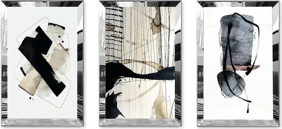 Pikturë dekorative MDF-Plexiglass (3 copë), Wallity, Huhu408, 40x60cm