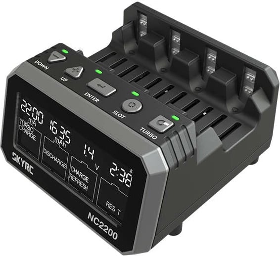 Karikues baterish SkyRC NC2200, 4 slote, AA/AAA, NiMH/NiCD, i zi