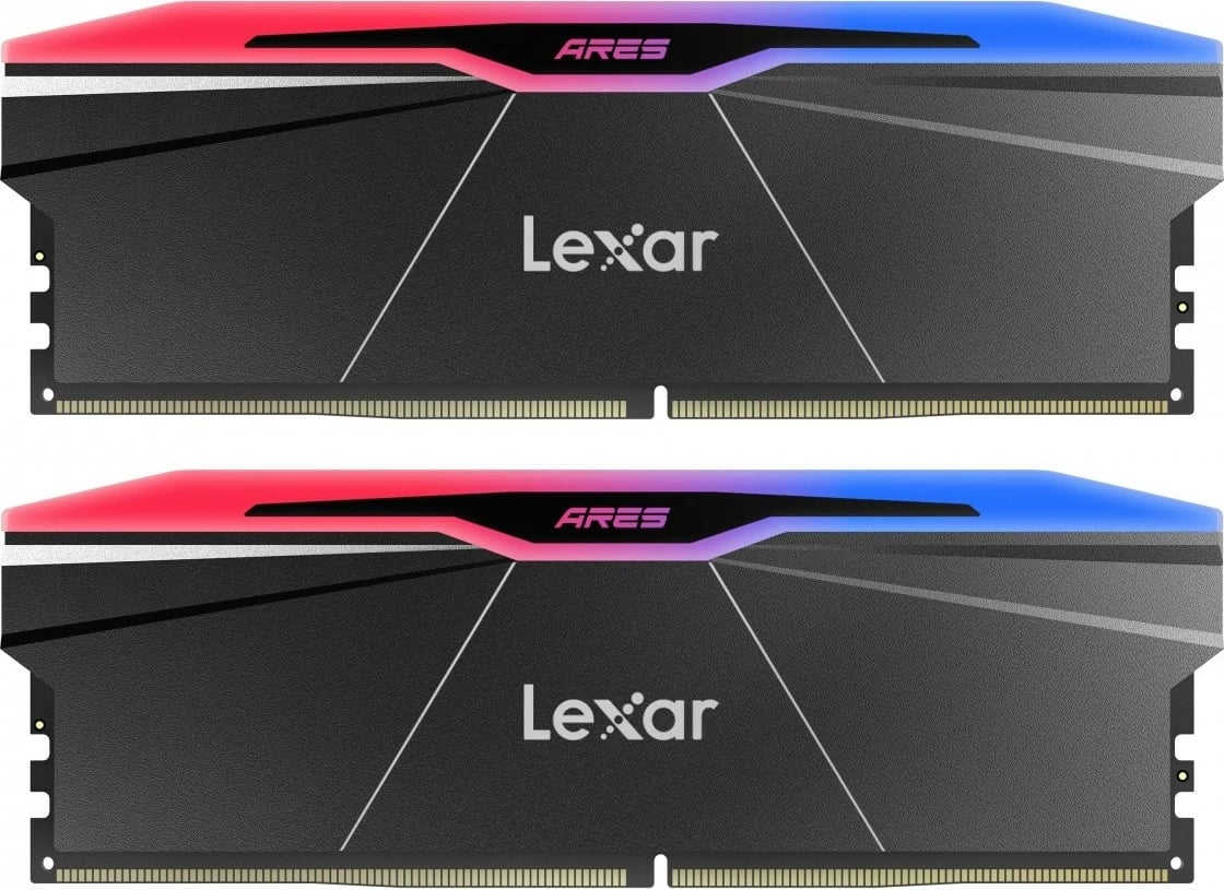 RAM Memorje Lexar ARES RGB DDR5, 32GB (2x16GB), 7600 MHz, e zezë RAM Memorje Lexar ARES RGB DDR5, 32GB (2x16GB), 7600 MHz, e zezë