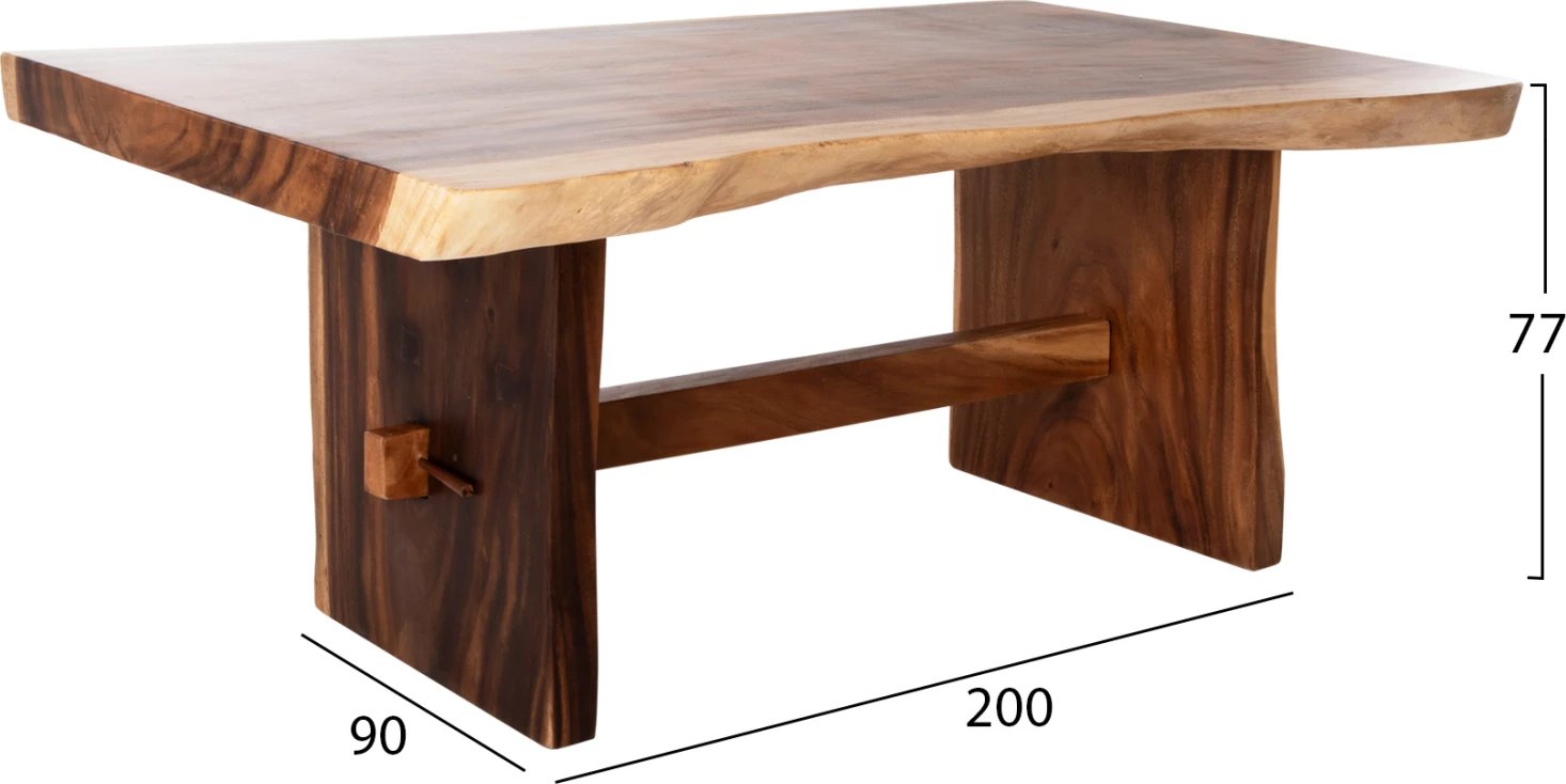 Tavolinë ngrënie ULYSES FH9757 dru SUAR ngjyrë natyrale 200x90x77 cm