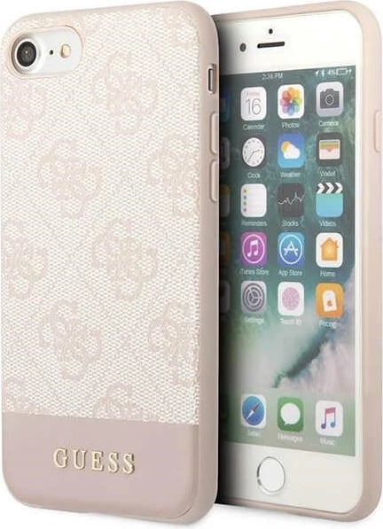 Mbështjellës Guess 4G Stripe për iPhone 7/8/SE 2020/2022, Rozë, Hardcase