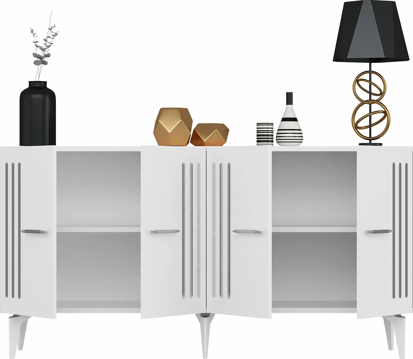 Konsol Skye Decor, Junes, e bardhë, argjend