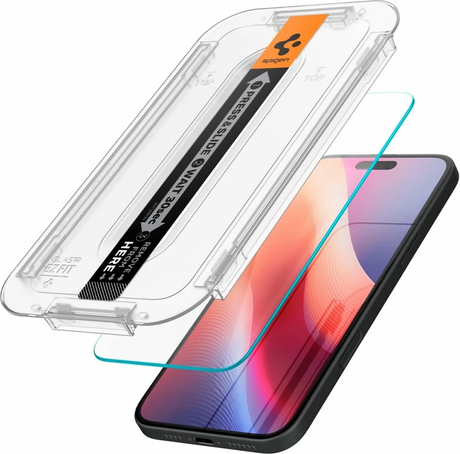 Xham mbrojtës Spigen Glas.tR EZ Fit për iPhone 15/16, 2 copë, transparent