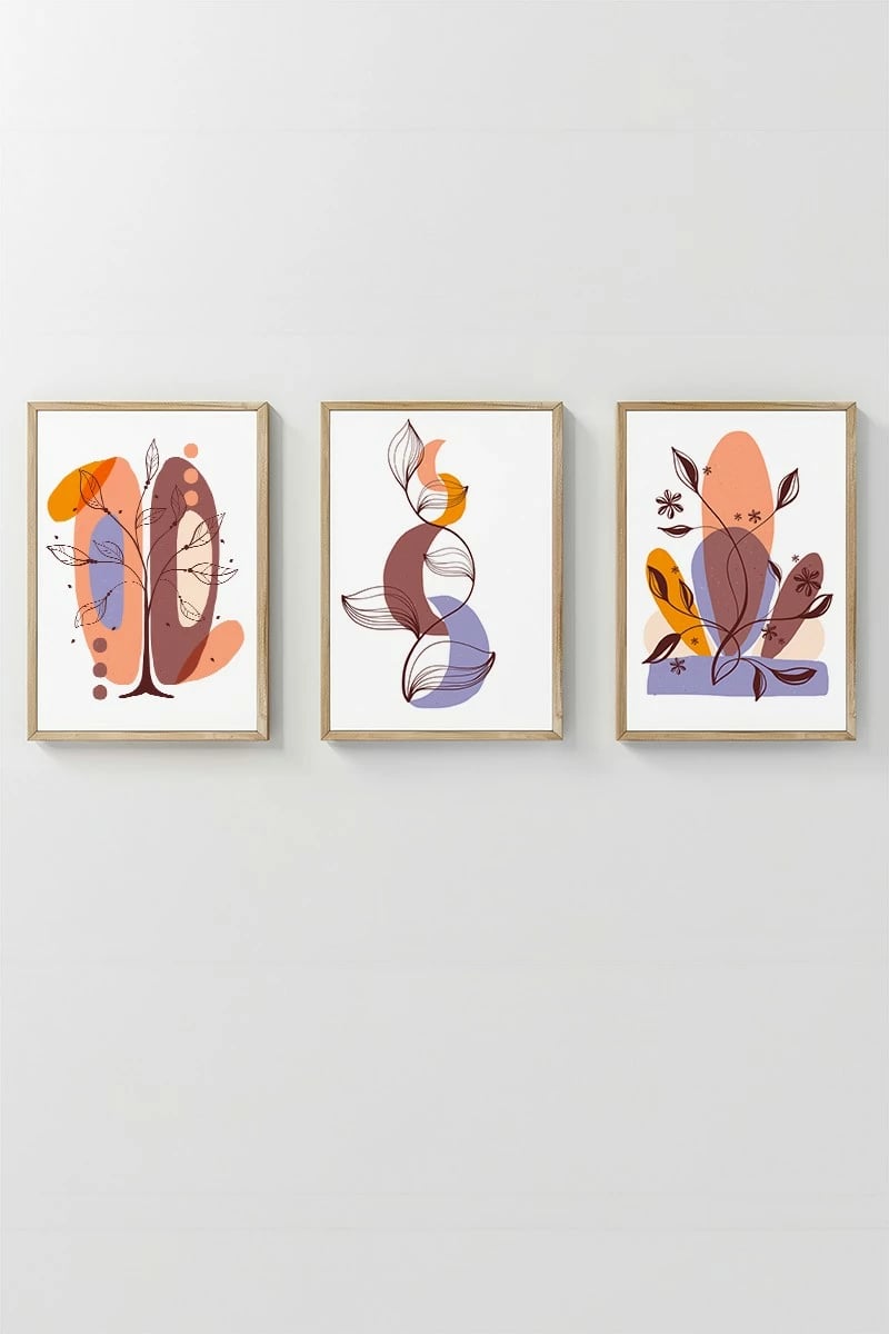 Pikturë dekorative me kornizë (3 copë), Wallity, 3Dartsohoset99