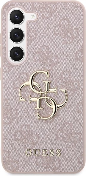 Mbështjellës, Guess, GUHCS23S4GMGPI 4G Big Metal Logo hardcase, për Samsung Galaxy S23 (S911), rozë