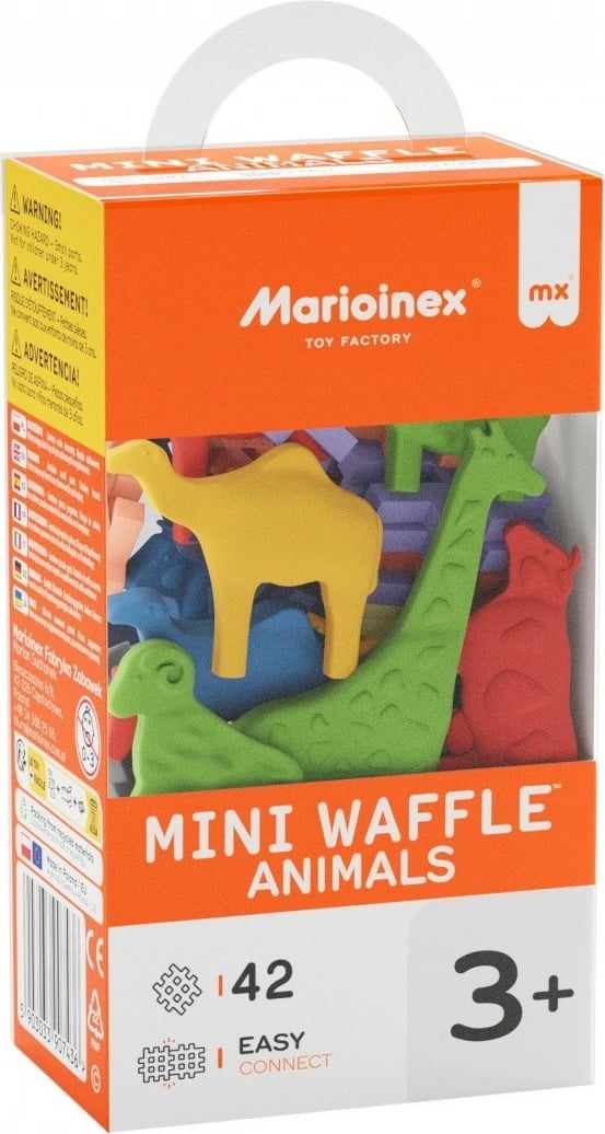 Set blloqe ndërtimi Marioinex Mini Waffle Animals, 42 pjesë, shumëngjyrëshe