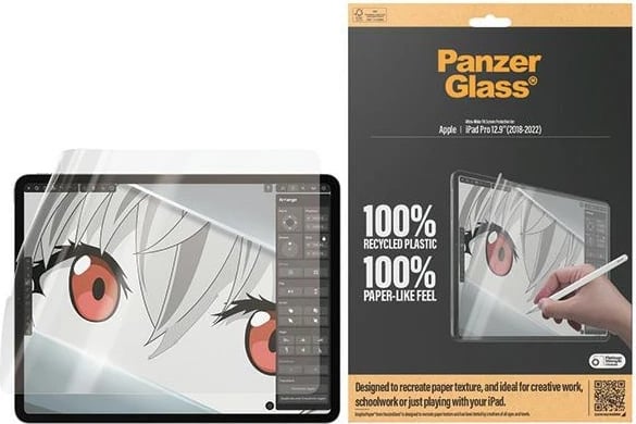Folje mbrojtëse PanzerGlass GraphicPaper për iPad Pro 12.9" (2018-2022), antibakteriale, me filtër kundër reflektimit