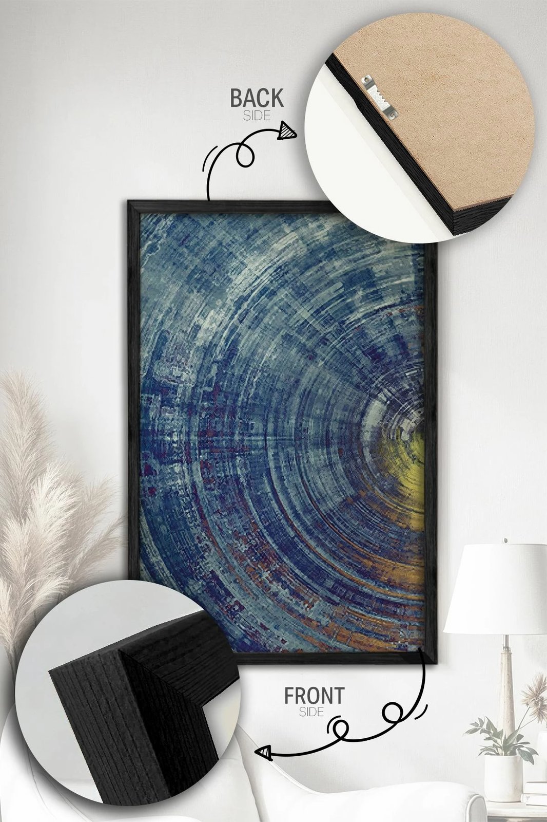 Set pikturash dekorative me kornizë, 2 copë, Wallity, Ersy2Lımodel9-Sıyah