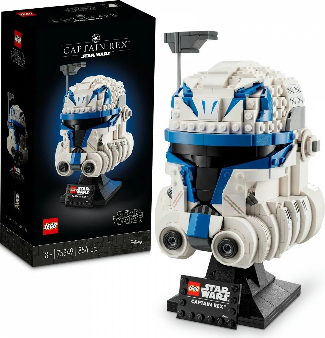 Set ndërtimi LEGO Star Wars Captain Rex Helmet 75349, 854 pjesë, për të rritur