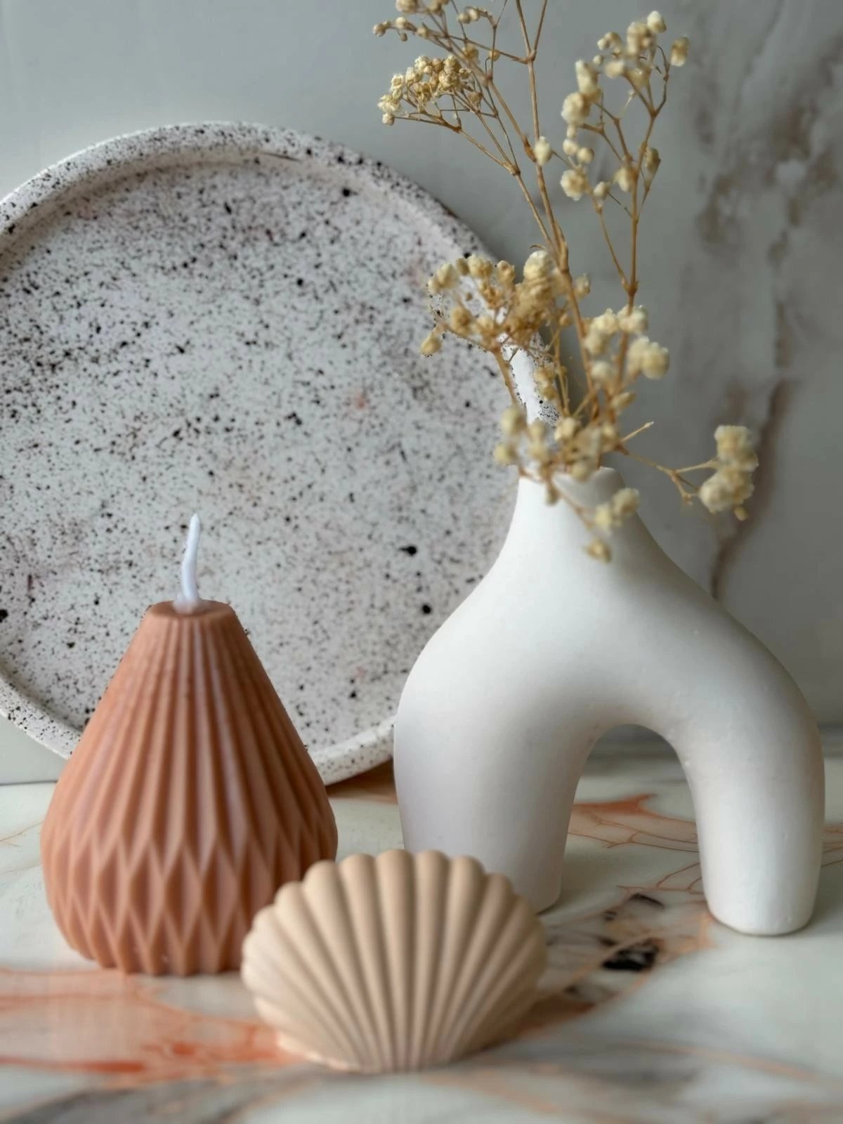 Set qirinjsh prej betoni, 4 copë, Evila Originals, Glamour Candle 32ST