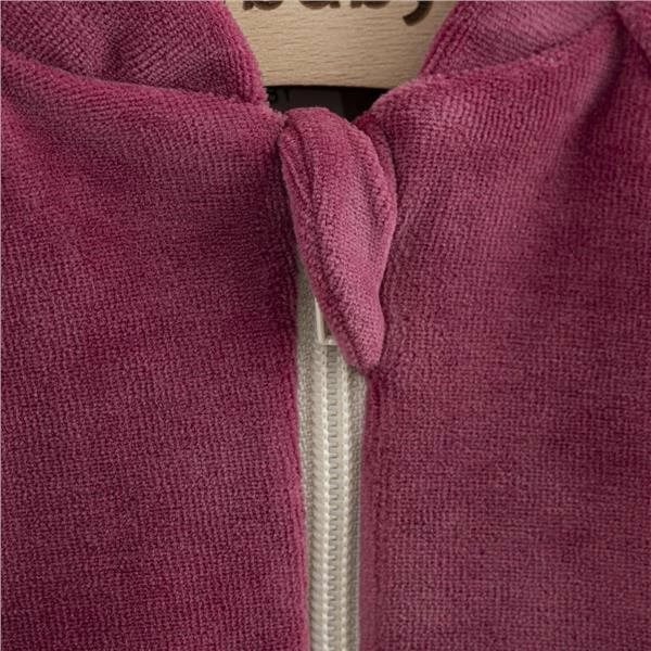 trenerkë foshnje me zinxhir NEW BABY Suede, madhësi 68 (4-6m), pambuk 80% poliester 20%, me xhepa, vjollcë