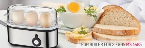 Zierëse vezësh, Mesko, MS 4485, 1-3 vezë, nivele zierjeje soft/medium/hard, 210W (350W max), mbyllje automatike, metal, argjend