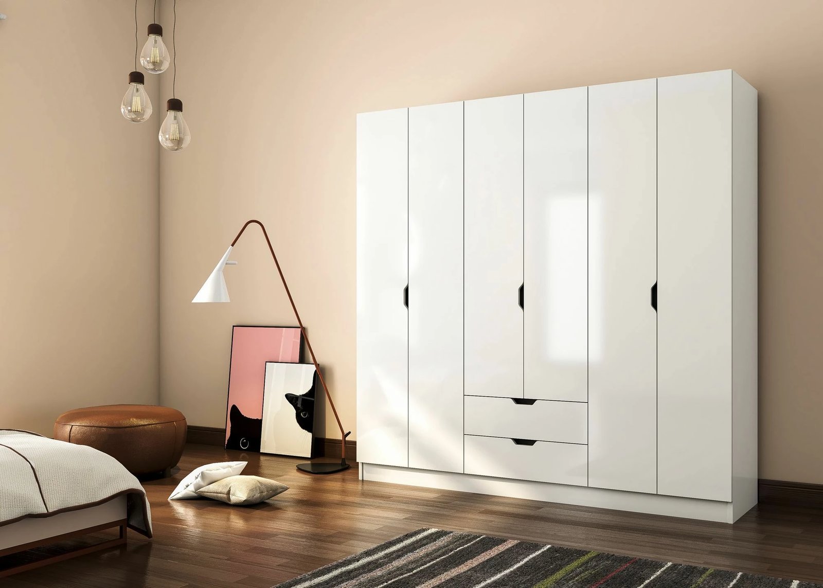 Dollap Skye Decor, Rb-157, ngjyrë e bardhë mat