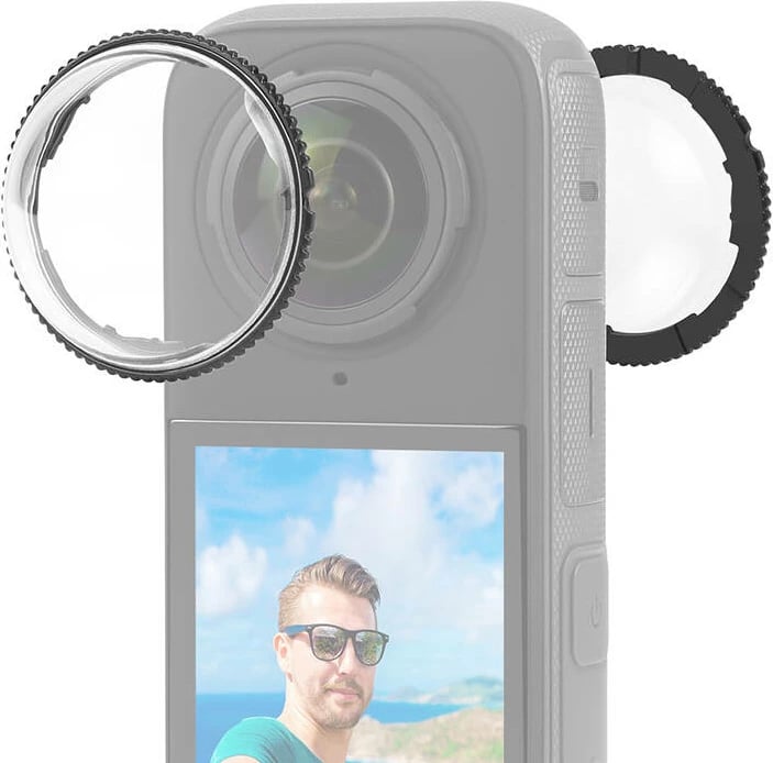 Kapak lenteje Puluz PU989T për Insta360 X4, set prej 2 copë, transparent