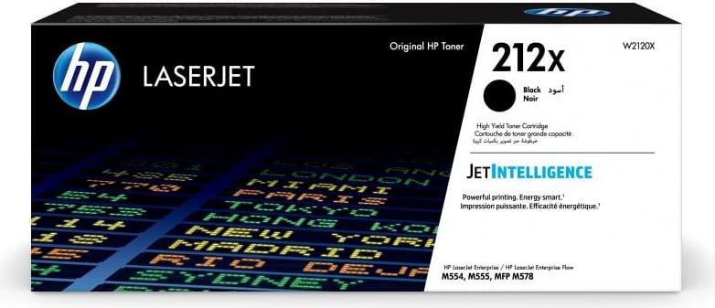 Toner HP 212X W2120X rendiment i lartë, JetIntelligence, për LaserJet M554/M555/MFP M578, i zi