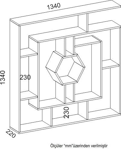 Raft librash Hanah Home, Labrina, ngjyrë e zezë