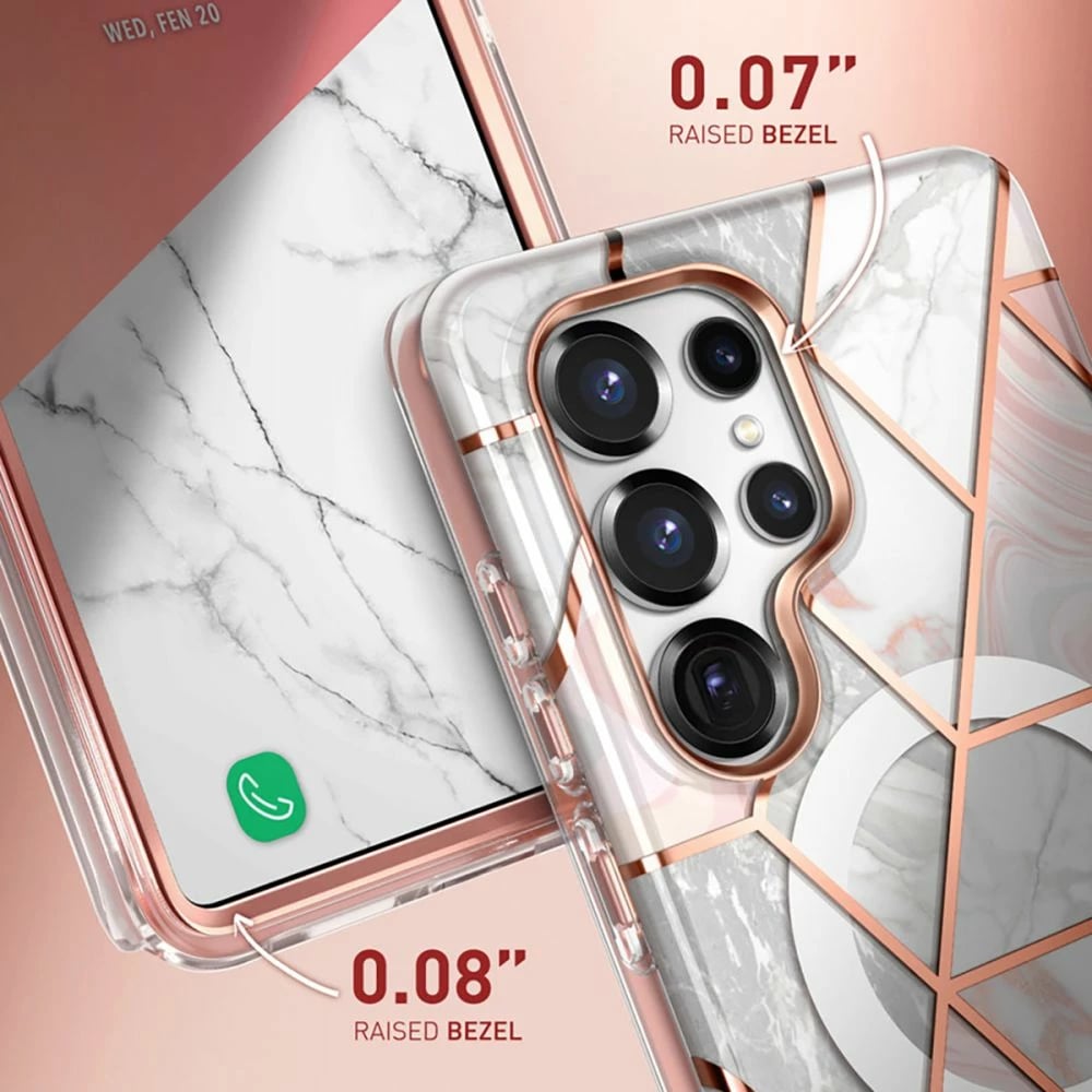 Mbështjellës Supcase Cosmo Mag për Samsung Galaxy S25 Ultra, Marble Pink