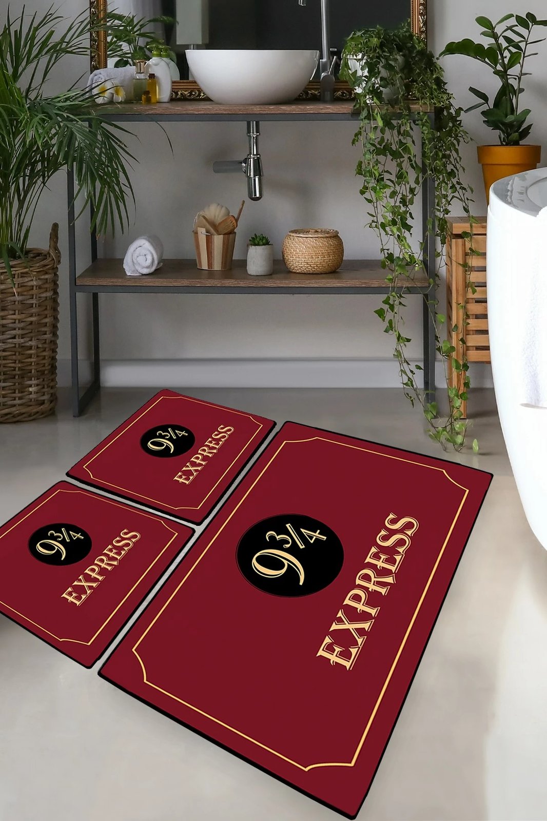 Set tapetash për banjo, 3 copë, dizajn 9 3/4 EXPRESS, shumëngjyrësh