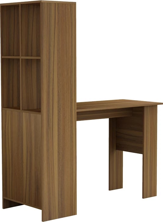 Tavolinë pune me raft librash, ngjyrë arre, 120x50x150 cm