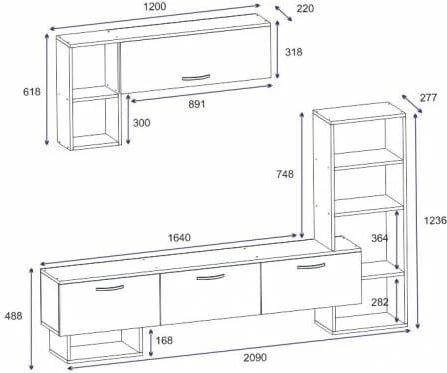 Komodë TV Hanah Home, Mega, e bardhë dhe mermer mbretëror