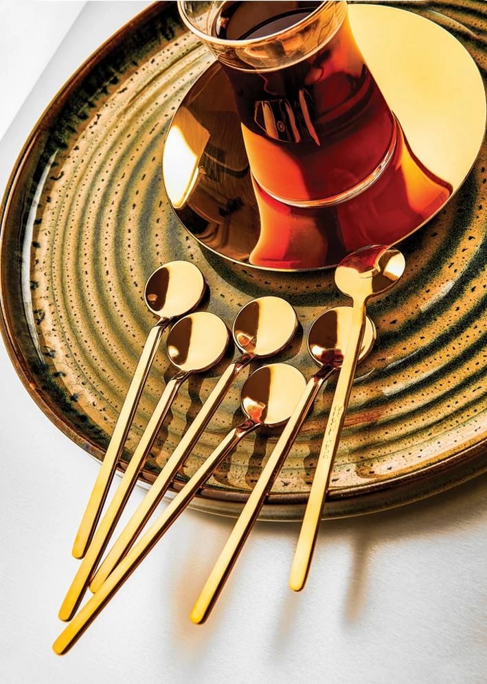 Set lugësh çaji (6 copë), ngjyrë ari, Hermia Concept, Zen877