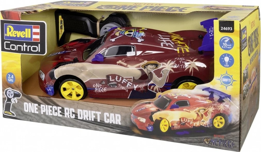 Makine me telekomandë Revell RC One Piece Drift Car 1:18, e kuqe Makine me telekomandë Revell RC One Piece Drift Car 1:18, e kuqe