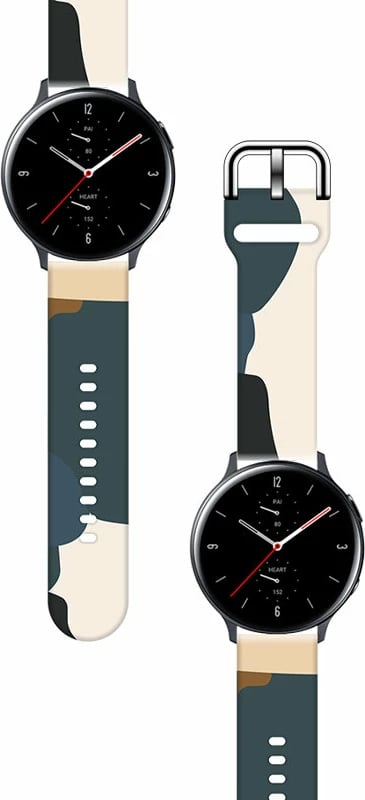 Rrip silikoni për Samsung Galaxy Watch 42mm Hurtel Moro Band, kamuflazh, zi/bezhë/gri