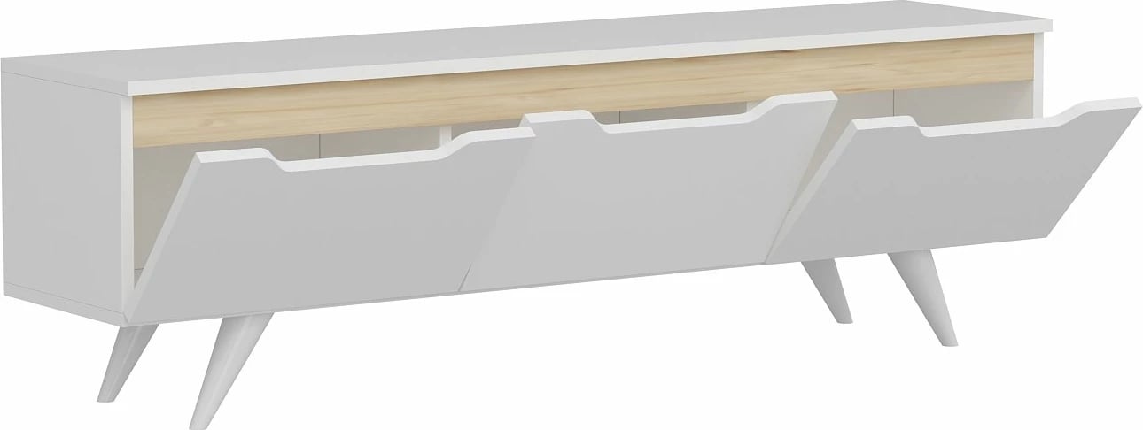 Komodë TV Hanah Home, Prag, e bardhë dhe lis