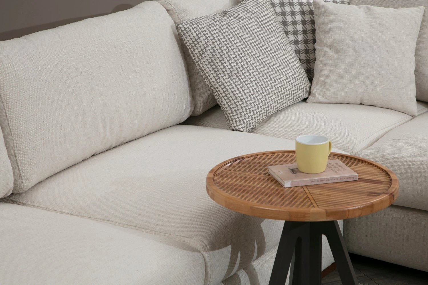 Këndare Atelier del Sofa, Loop 10, ngjyrë bezhë, këmbë druri arre, 5 pjesë