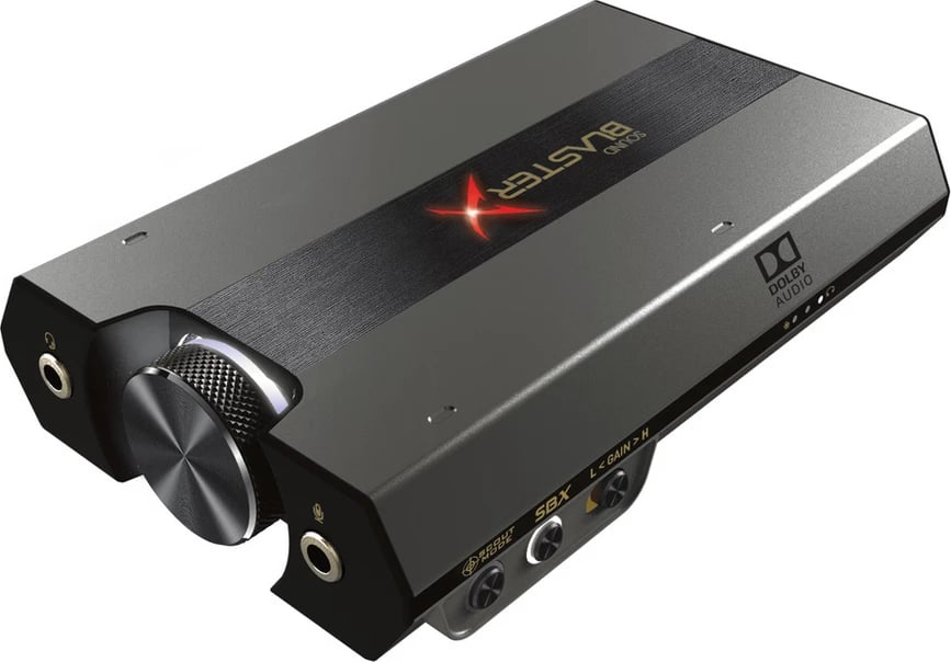 Kartë zanore Creative Sound BlasterX G6 70SB177000000 USB me amplifikator për kufje, Dolby Audio, e zezë