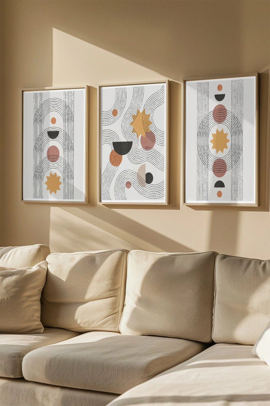 Pikturë dekorative me kornizë (3 copë), Wallity, 3Dartsohoset111