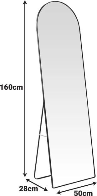 Pasqyrë dyshemeje Plaza I, alumin, ngjyrë ari, 50x28x160cm