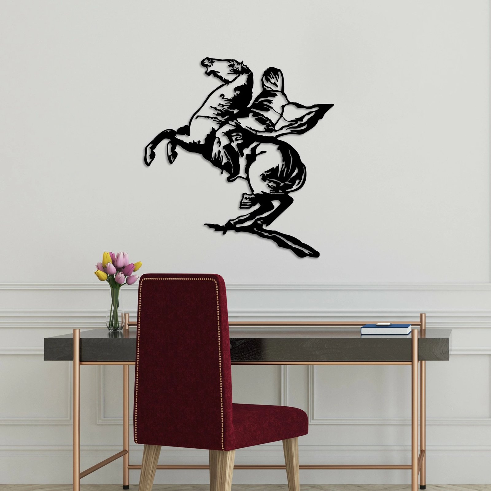 Aksesor dekorativ metalik për mur, Wallity, Banksy 10, ngjyrë e zezë