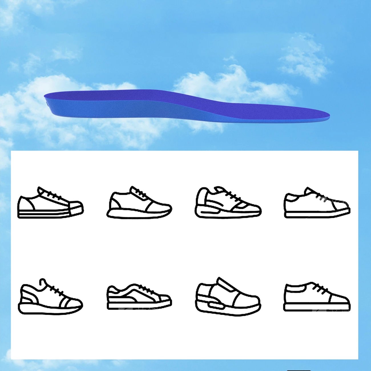 shtroja këpucësh Hurtel EA-59-02 me mbajtëse për AirTag, 175–190 mm, blu