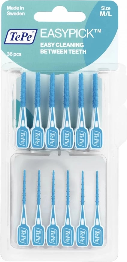 Furça interdentale/Floss TePe EasyPick M/L blue 36 copë