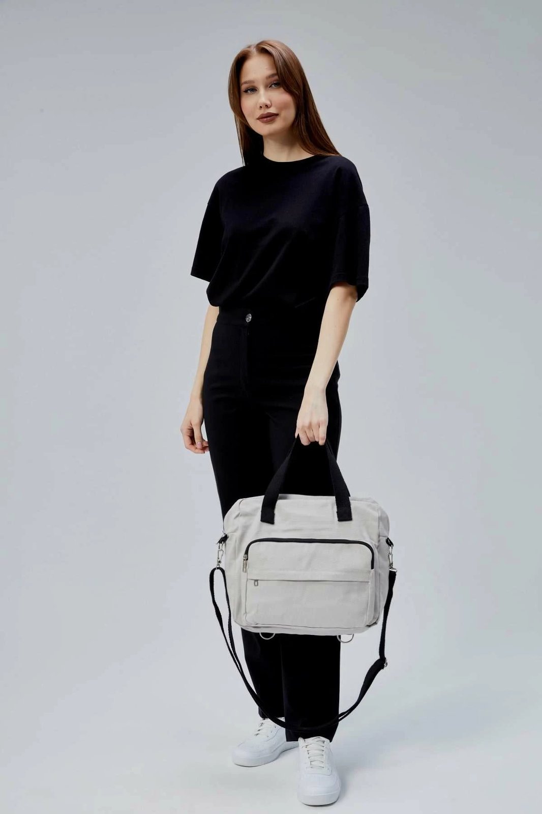 Çantë tote Zoozie Bags, gri, 33x30x10cm