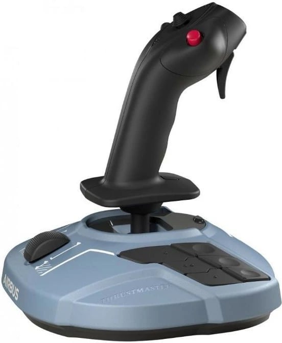 Joystick fluturimi, Thrustmaster TCA Sidestick Airbus Edition 2960844, USB me kabllo, 17 butona, hat 8-drejtimësh, levë throttle me reverse, Black/Blue