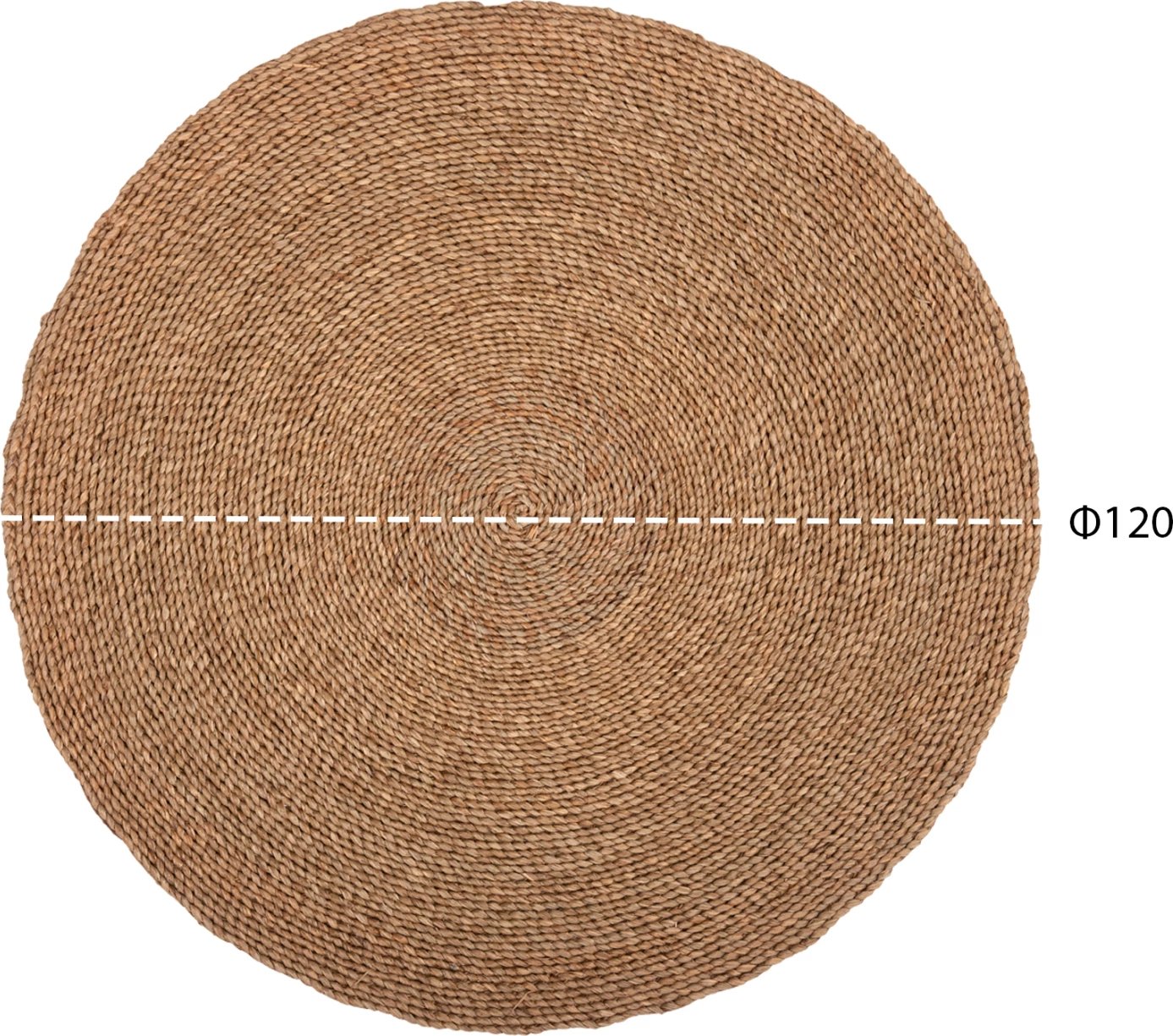 Tepih i rrumbullakët CRATER FH7848, bari Mendong, ngjyrë natyrale, Φ120 cm