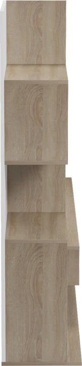 Komodë TV me raft librash, ngjyrë sonoma dhe e bardhë, 160x29x126cm